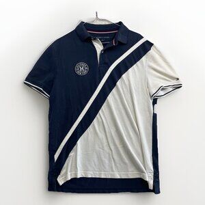 VTG Tommy Hilfiger Mens L  New-York NYC 1985 Patch Embroidered Polo Shirt Read*